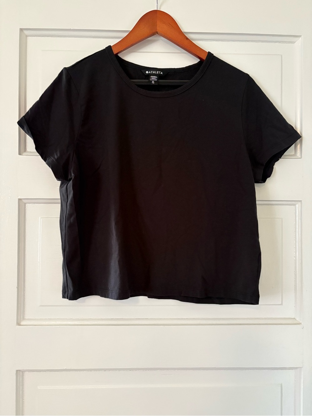 Athleta Black Crewneck Short Sleeve Tee
